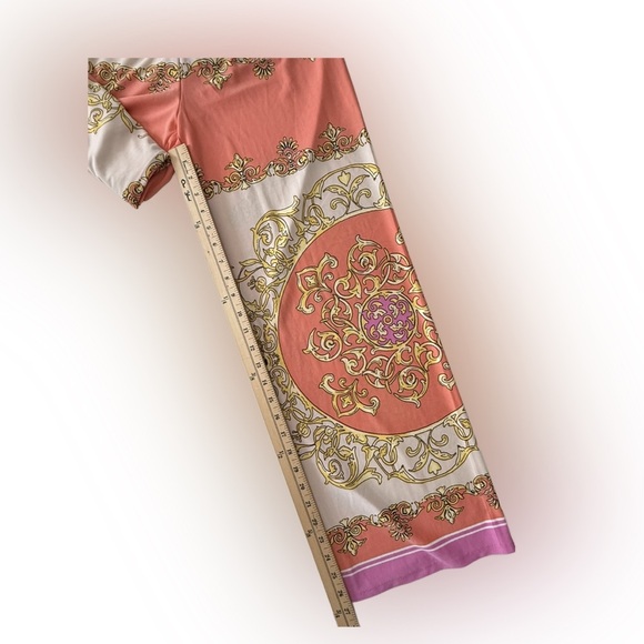 Melissa Paige Orange and Cream Paisley Wide Leg Pants Size Small - Picture 5 of 5